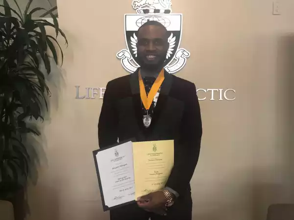 Handsome Nigerian Bags A Gold Honor As An Intern In L.W Chiropractic, USA (Photo)
